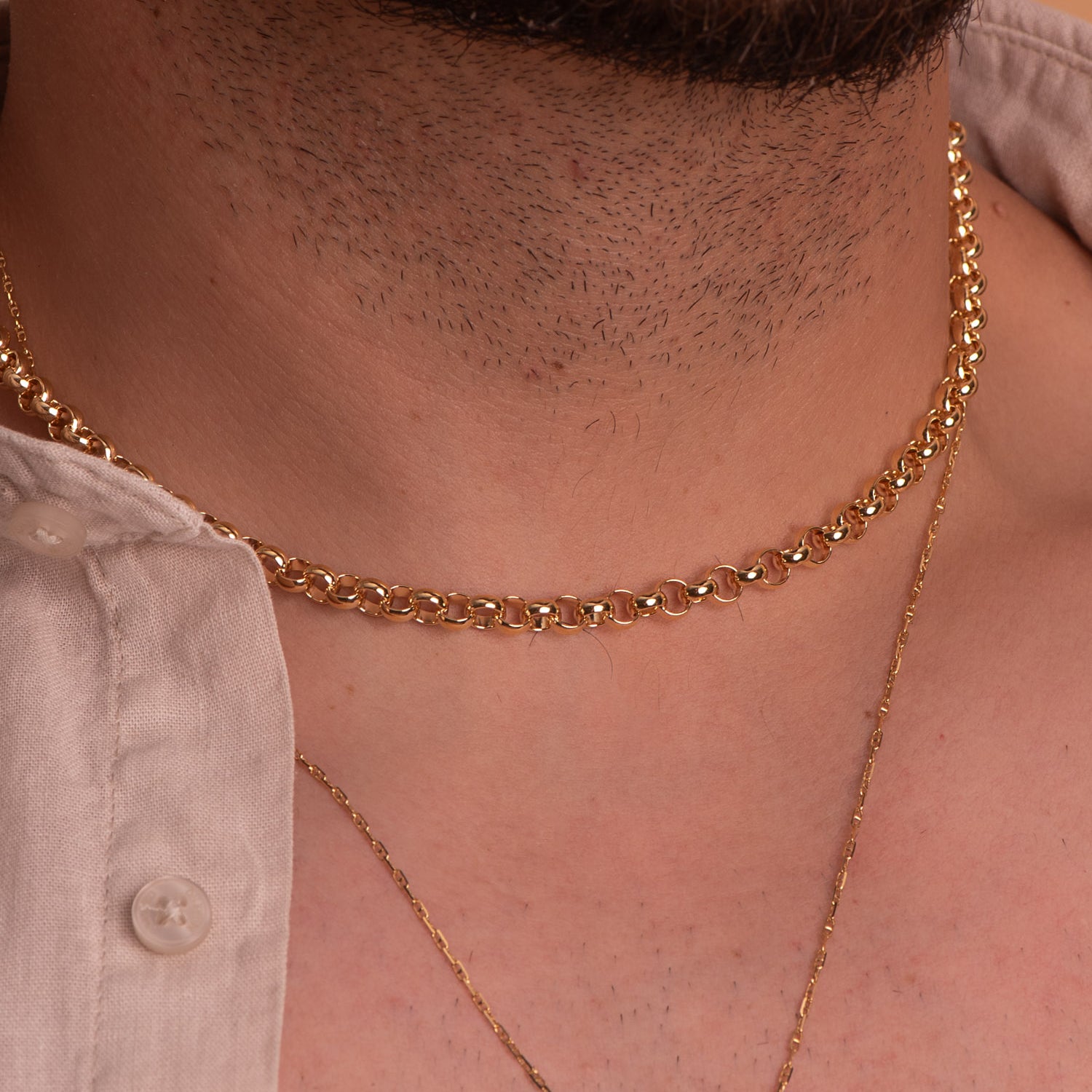 18K Cadena Hueca Rolo 45 cm 5.5 mm