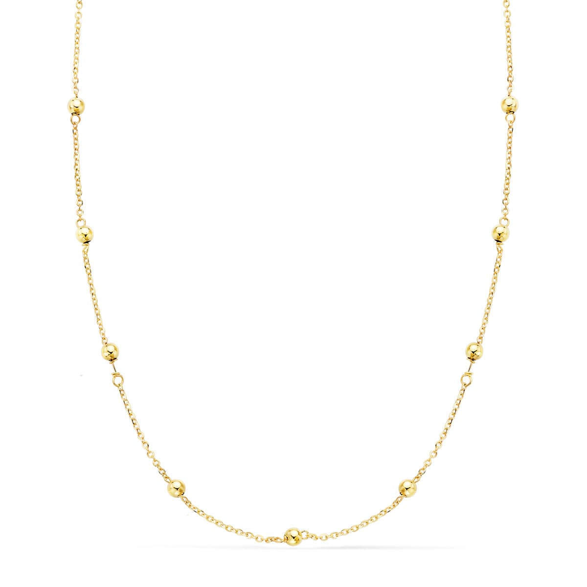 Chaîne 18K Massif avec Boules Lisses 3mm 50 cm