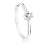18K White Gold Solitaire Brilliant Cut Diamond 0.100 Qts. Si-H
