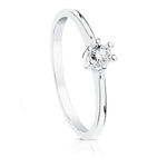 18K White Gold Solitaire Brilliant Cut Diamond 0.100 Qts. Si-H