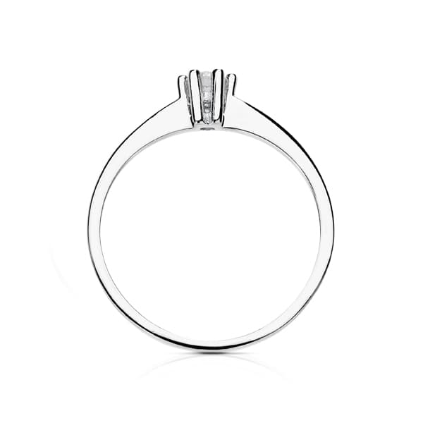 18K White Gold Solitaire Brilliant Cut Diamond 0.100 Qts. Si-H