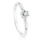 18K White Gold Brilliant Cut Diamond Solitaire 0.150 Cts. Si-H