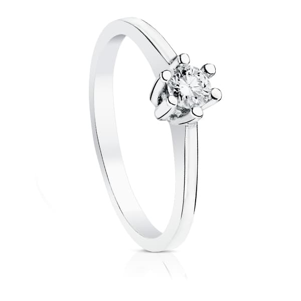 18K White Gold Brilliant Cut Diamond Solitaire 0.200 Qts. Si-H