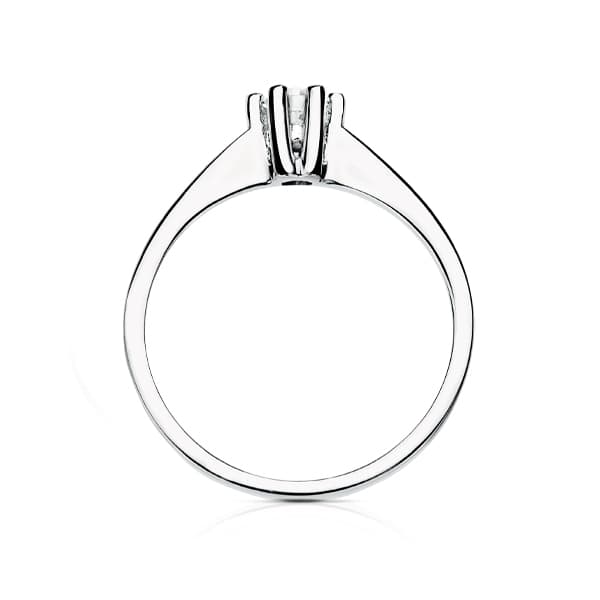 18K Solitaire Diamond Brilliant Cut White Gold 0.200 Carats Si-H