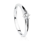 18K White Gold Solitaire Brilliant Cut Diamonds 0.100 Qts. Si-H