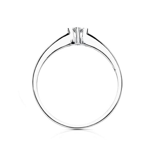 18K White Gold Solitaire Brilliant Cut Diamonds 0.100 Qts. Si-H