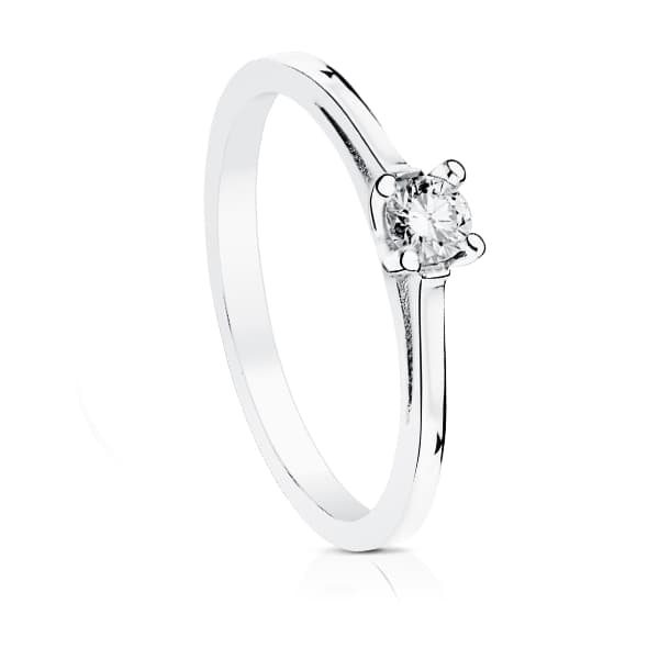 Solitaire diamant 18K taille brillant or blanc 0,150 Qts. Si-H