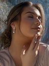 Small Silver Floral and Festive Bridal Earrings