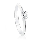 18K White Gold Solitaire Brilliant Cut Diamond 0.100 Qts. Si-H