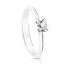 18K White Gold Brilliant Cut Diamond Solitaire 0.150 Cts. Si-H