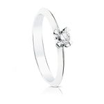 18K White Gold Brilliant Cut Diamond Solitaire 0.150 Cts. Si-H