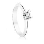 18K White Gold Brilliant Cut Diamond Solitaire 0.200 Qts. Si-H