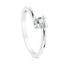 18K White Gold Brilliant Cut Diamond Solitaire 0.200 Qts. Si-H