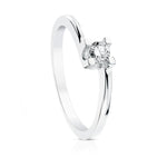 18K White Gold Brilliant Cut Diamond Solitaire 0.200 Qts. Si-H