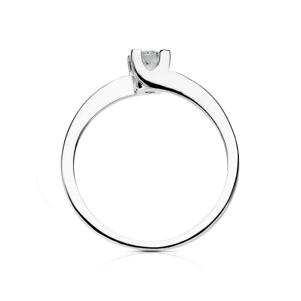 18K Solitaire Diamond Brilliant Cut White Gold 0.200 Carats Si-H