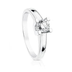18K White Gold Solitaire Brilliant Cut Diamond 0.300 Qts. G-Vs2