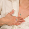18K O.White Emerald Pendant 0.39 Qt. 14 Diamonds 0.14 Qts. Yes-H. 10x8mm