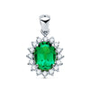 18K White Gold Pendant Emerald 1.74 Qts. Si-H Diamonds 0.42 Qte