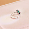 18K Anillo Sortija Oro Blanco Esmeralda 1.50Qt con Diamantes