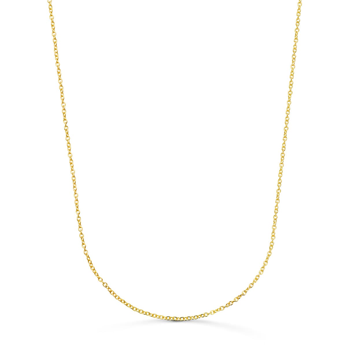 18K Yellow Gold Solid Rolo Chain Width: 1.2mm Length: 50 cm