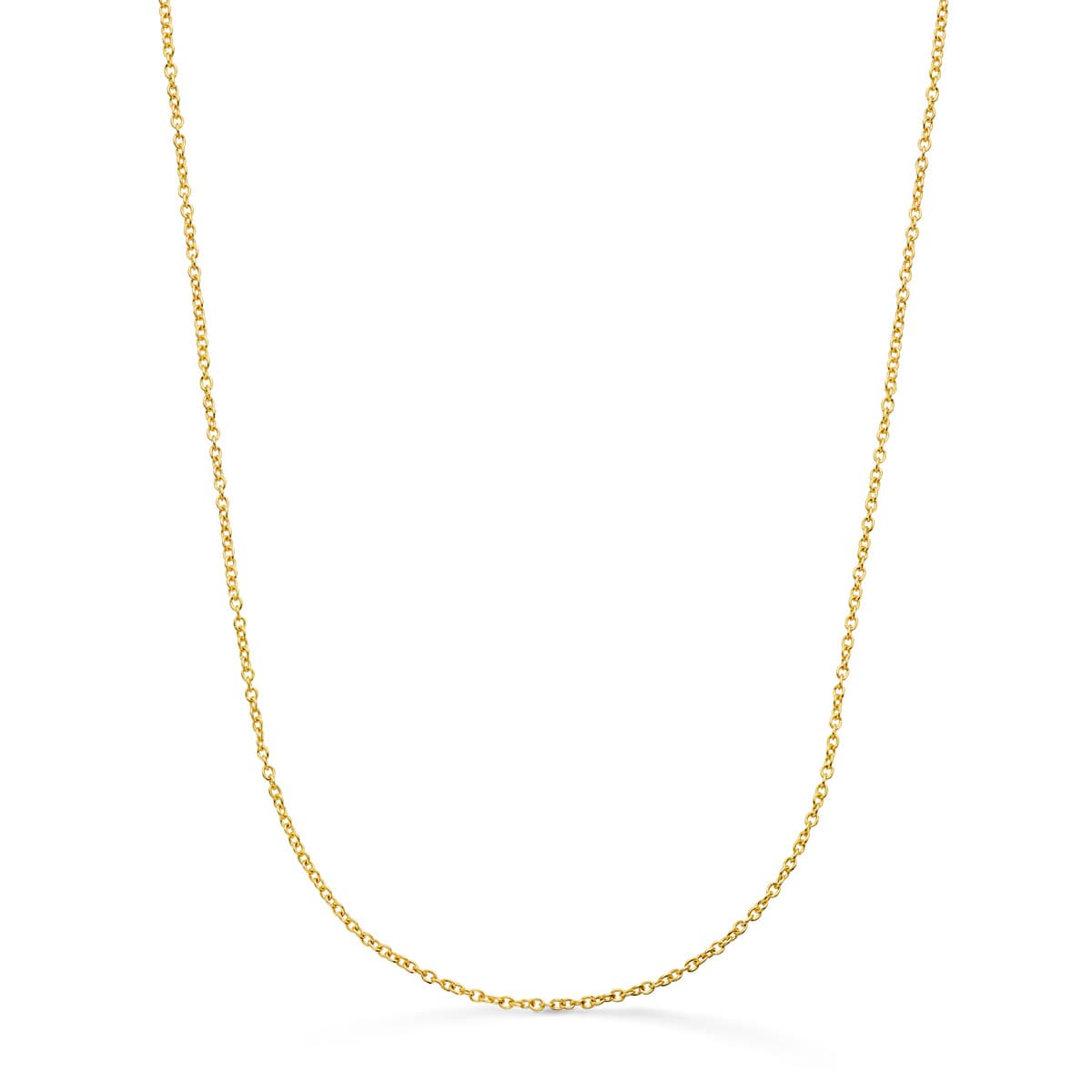 18K Yellow Gold Solid Rolo Chain Width: 1.2mm Length: 45 cm