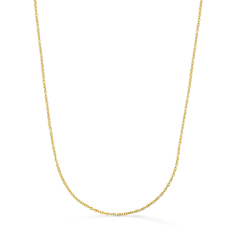 18K Cadena Oro Amarillo Rolo Maciza Ancho: 1,2mm Largo: 45 cm