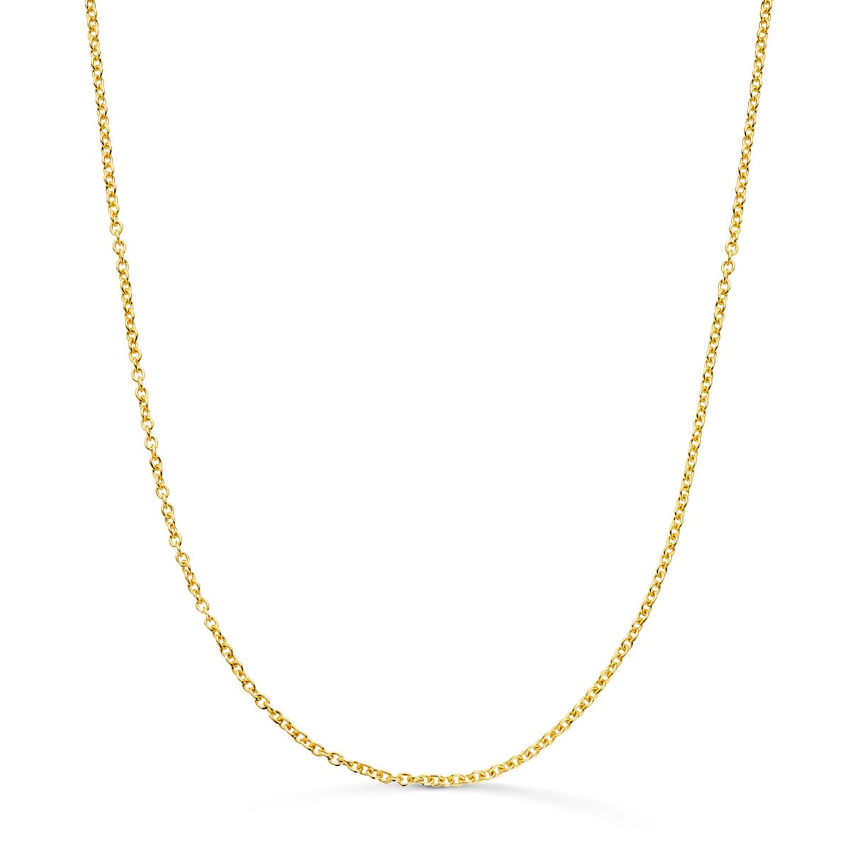 18K Solid Yellow Gold Forced Chain Width: 1.2mm Length: 50 cm
