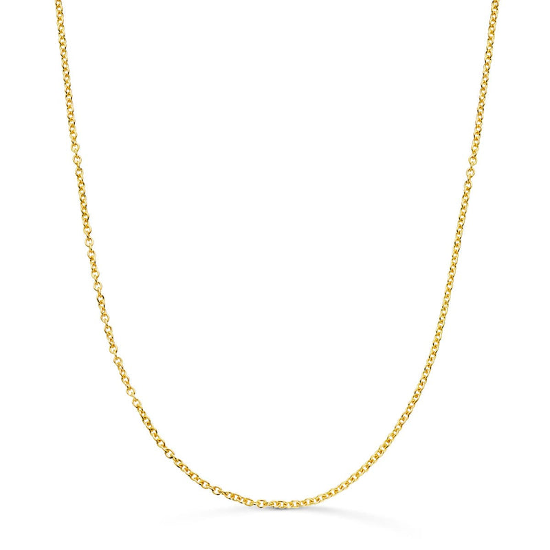 18K Yellow Gold Solid Forced Chain Width: 1.2mm Length: 50 cm