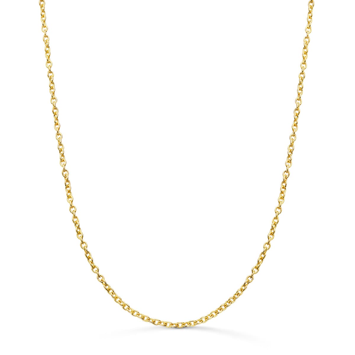 18K Yellow Gold Solid Forced Chain Width: 1.9mm Length: 60 cm