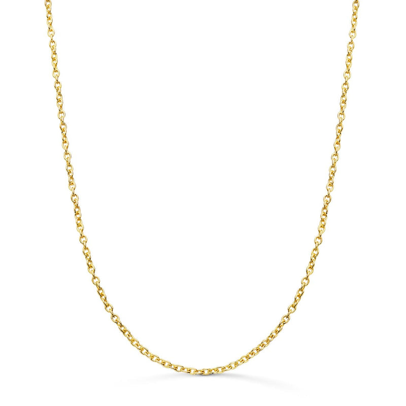 18K Cadena Oro Amarillo Forzada Maciza Ancho: 1.9mm Largo: 50 cm