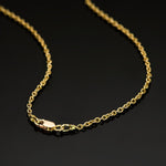 18K Cadena Oro Amarillo Forzada Maciza Ancho: 1.9mm Largo: 60 cm