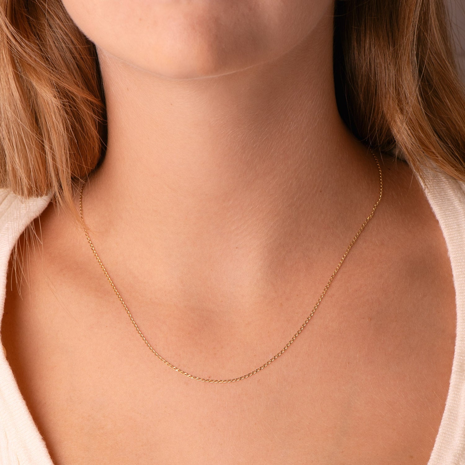 18K Cadena Maciza Bilbao 45 cm 1 mm