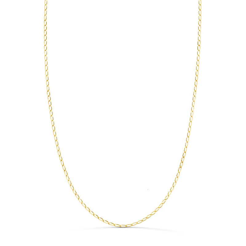 18K Yellow Gold Chain Bilbao Solid Width: 1mm Length: 45 cm