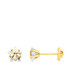 18K Yellow Gold Star Zirconia Earrings 5X5 mm Screw Closure
