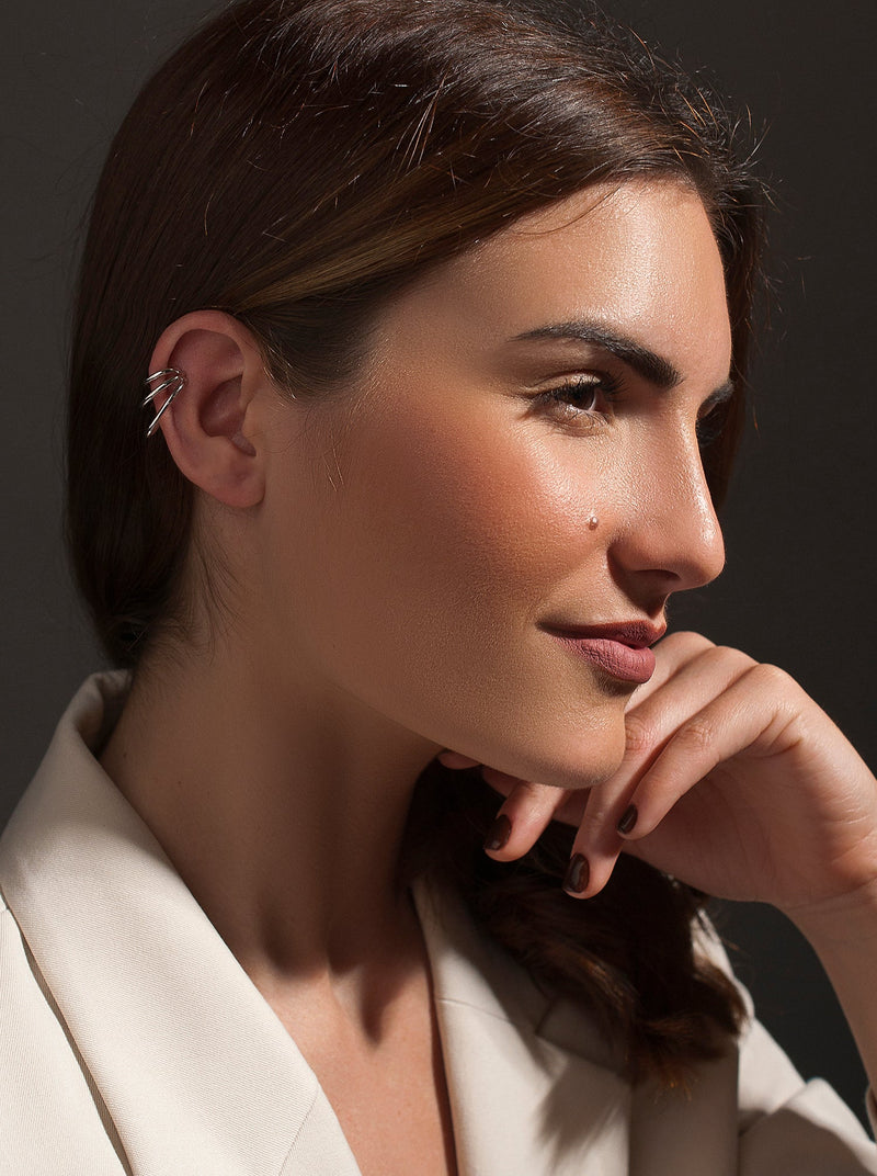 Ear cuff formado por tres aros separados en plata