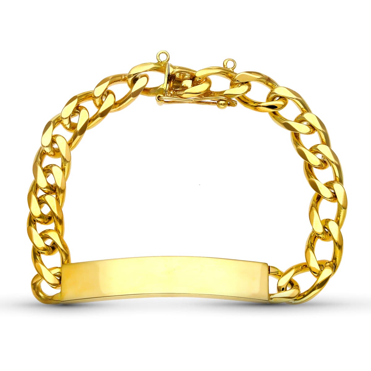 18K Solid Yellow Gold Bracelet 20.5 cm 8 mm