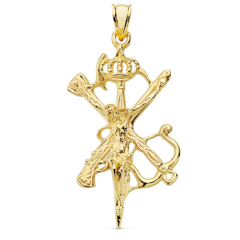 18K Large Legionary Cross With Crown 45x30 mm