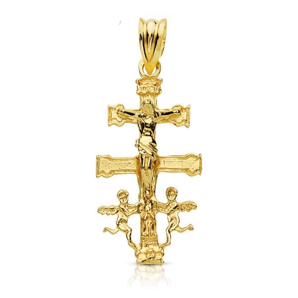 18K Caravaca Cross 28x14 mm