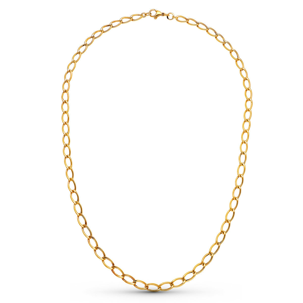 18K Yellow Gold Hollow Rhombus Chain 50 cm 5 mm