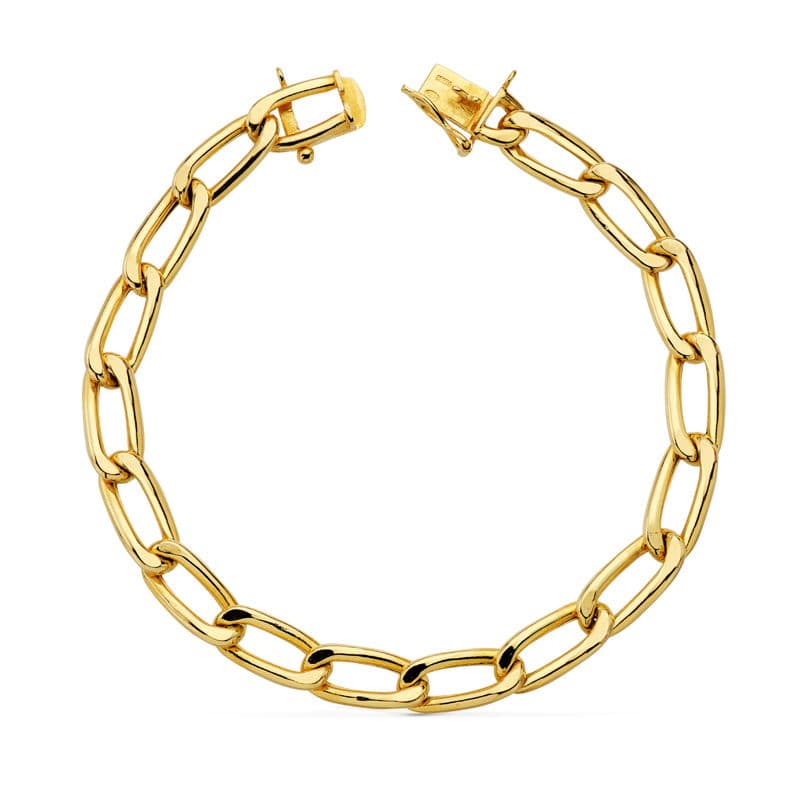 18K Pulsera Oro Amarillo Bilbao Hueca 22 cm