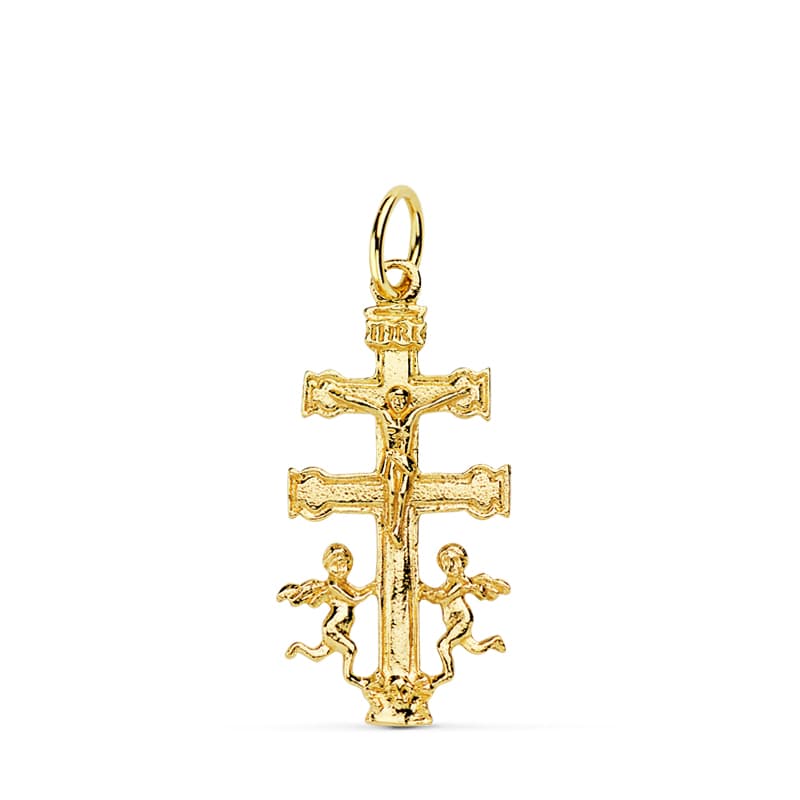 18K Caravaca Cross 24x12 mm