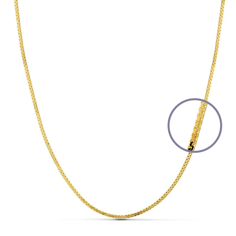 18K Solid Flat Chain 40 cm 1 mm