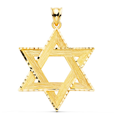 Pendentif Étoile de David en Or Jaune 18 Carats 41x34 mm