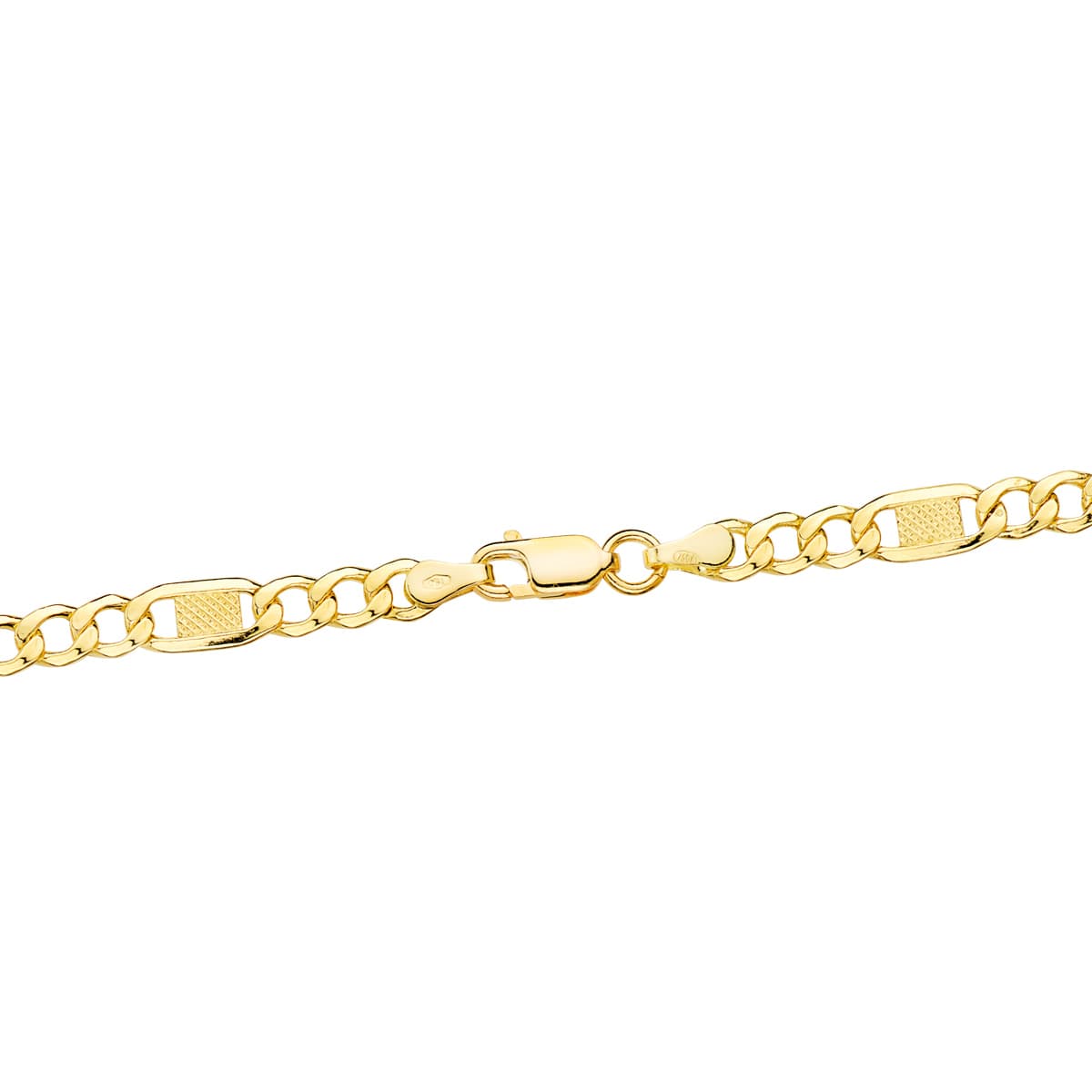 18K Yellow Gold Hollow Link Chain 3x1. Length 60 cm Width 5 mm
