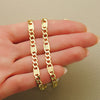 18K Yellow Gold Chain Hollow Links 3x1. Length 60 cm Width 5 mm