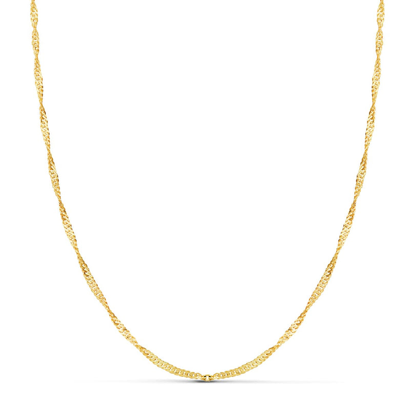 18K Cadena Singapur Hueca 2 mm 50 cm 1.70 Gr