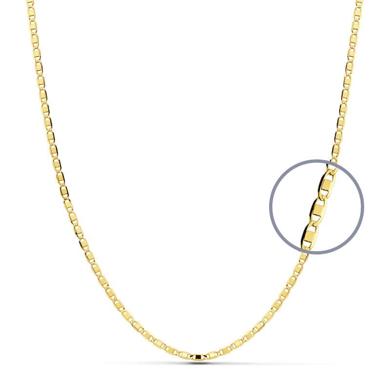 18K Cadena Maciza Plana 45 cm 1.5 mm