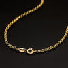 18K Yellow Gold Hollow Rolo Chain Width: 2.5mm Length: 45 cm Reasa Clasp