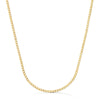 18K Yellow Gold Hollow Curb Chain Width: 2mm Length: 50 cm
