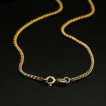 18K Yellow Gold Hollow Curb Chain Width: 2mm Length: 50 cm